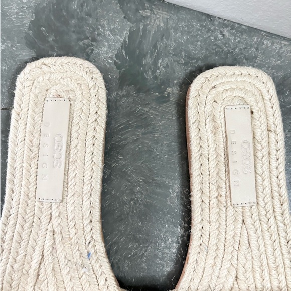 ASOS design sunset jute espadrille flat slide size 8 new casual beaded - Picture 3 of 7